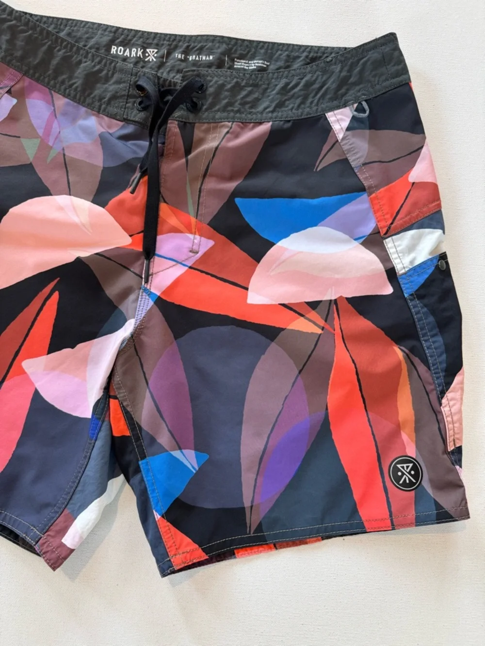 Roark Men's 30 Boatman Board Shorts Multi Color Zip Pocket Swim Trunks